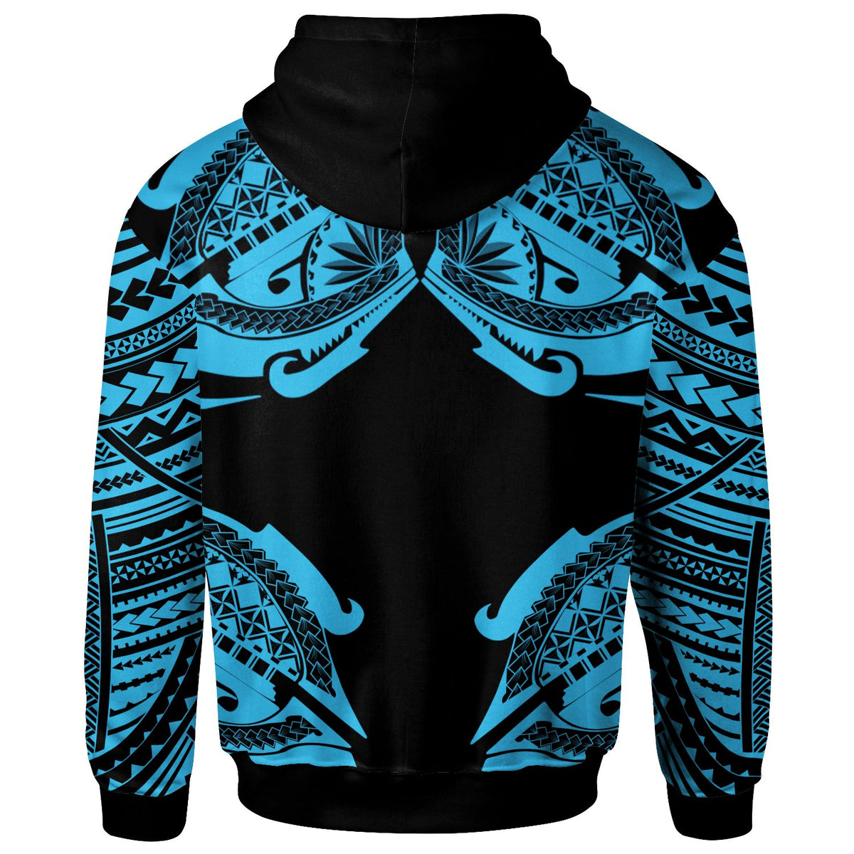Polynesian Zip up Hoodie Angry Shark - Polynesian Pride