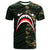 Kosrae Custom T Shirt Shark Cartoon In Camo Syle Unisex Camo - Polynesian Pride