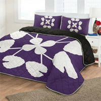 Hawaiian Royal Pattern Quilt Bed Set - Purple - D3 Style - Polynesian Pride