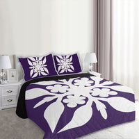 Hawaiian Royal Pattern Quilt Bed Set - Purple - G1 Style - AH - Polynesian Pride