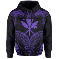 Polynesian Kanaka Shark Turtle Manta Ray Map of Hawaii Hoodie Purple - Polynesian Pride