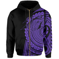 Hawaii Polynesian Zip Hoodie In My Heart Ryan Style Purple - Polynesian Pride