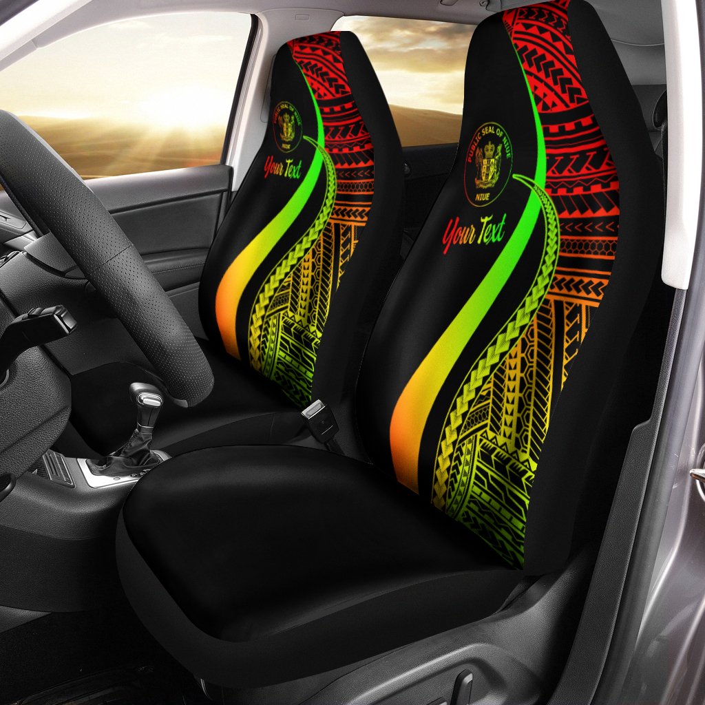 Niue Custom Personalised Car Seat Covers - Reggae Polynesian Tentacle Tribal Pattern Universal Fit Reggae - Polynesian Pride