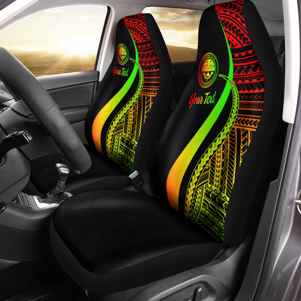 Federated States of Micronesia Custom Personalised Car Seat Covers - Reggae Polynesian Tentacle Tribal Pattern Universal Fit Reggae - Polynesian Pride