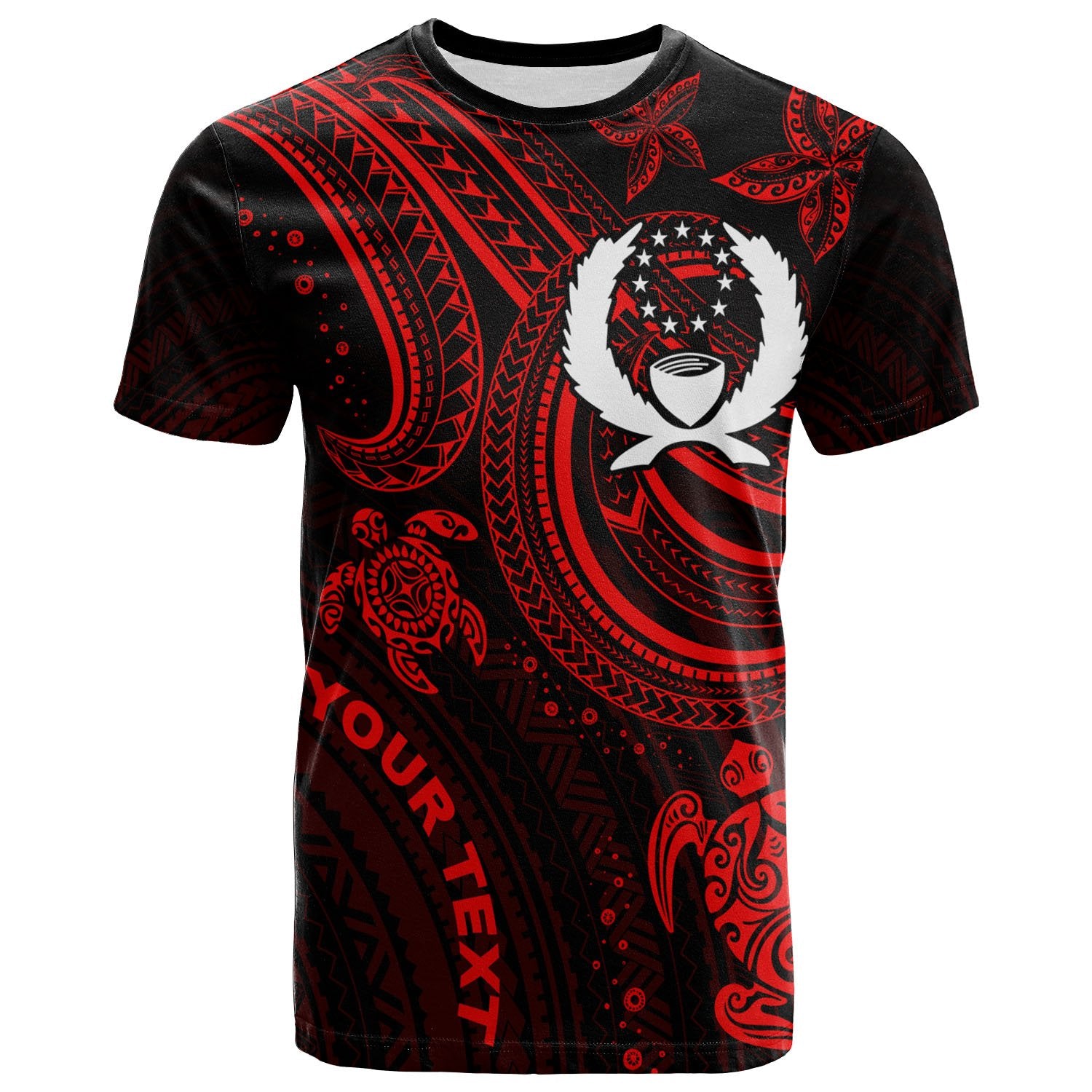 Pohnpei Custom T shirt Red Turtle Unisex Red - Polynesian Pride