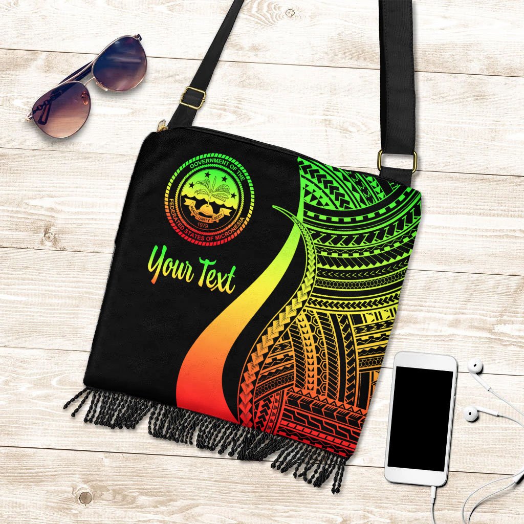 Federated States of Micronesia Custom Personalised Boho Handbag - Reggae Polynesian Tentacle Tribal Pattern Boho Handbag One Size Reggae - Polynesian Pride