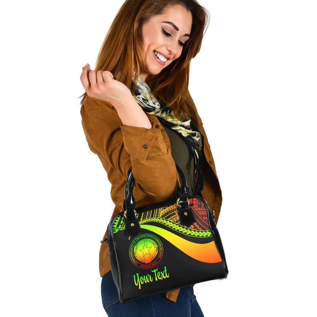 Northern Mariana Islands Custom Personalised Shoulder Handbag - Reggae Polynesian Tentacle Tribal Pattern - Polynesian Pride