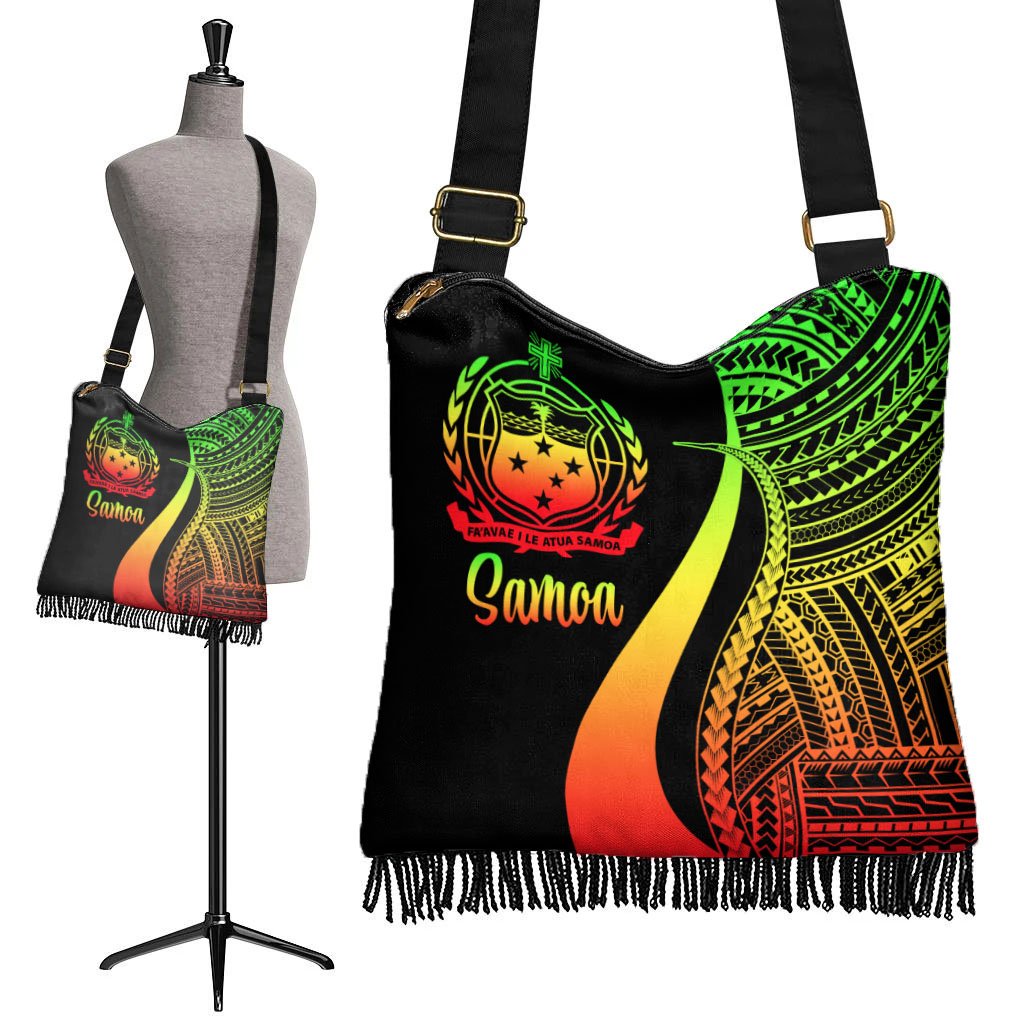 Samoa Boho Handbag - Reggae Polynesian Tentacle Tribal Pattern - Polynesian Pride