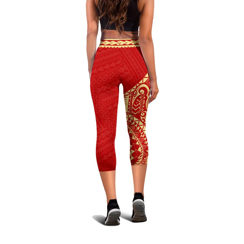 Neo Polynesian Rising 3rd Capris (Red) A6 - Polynesian Pride
