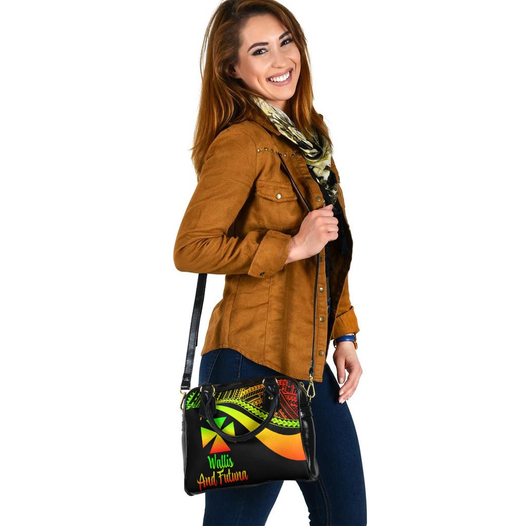 Wallis And Futuna Shoulder Handbag - Reggae Polynesian Tentacle Tribal Pattern - Polynesian Pride
