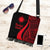 Marshall Islands Boho Handbag - Red Polynesian Tentacle Tribal Pattern