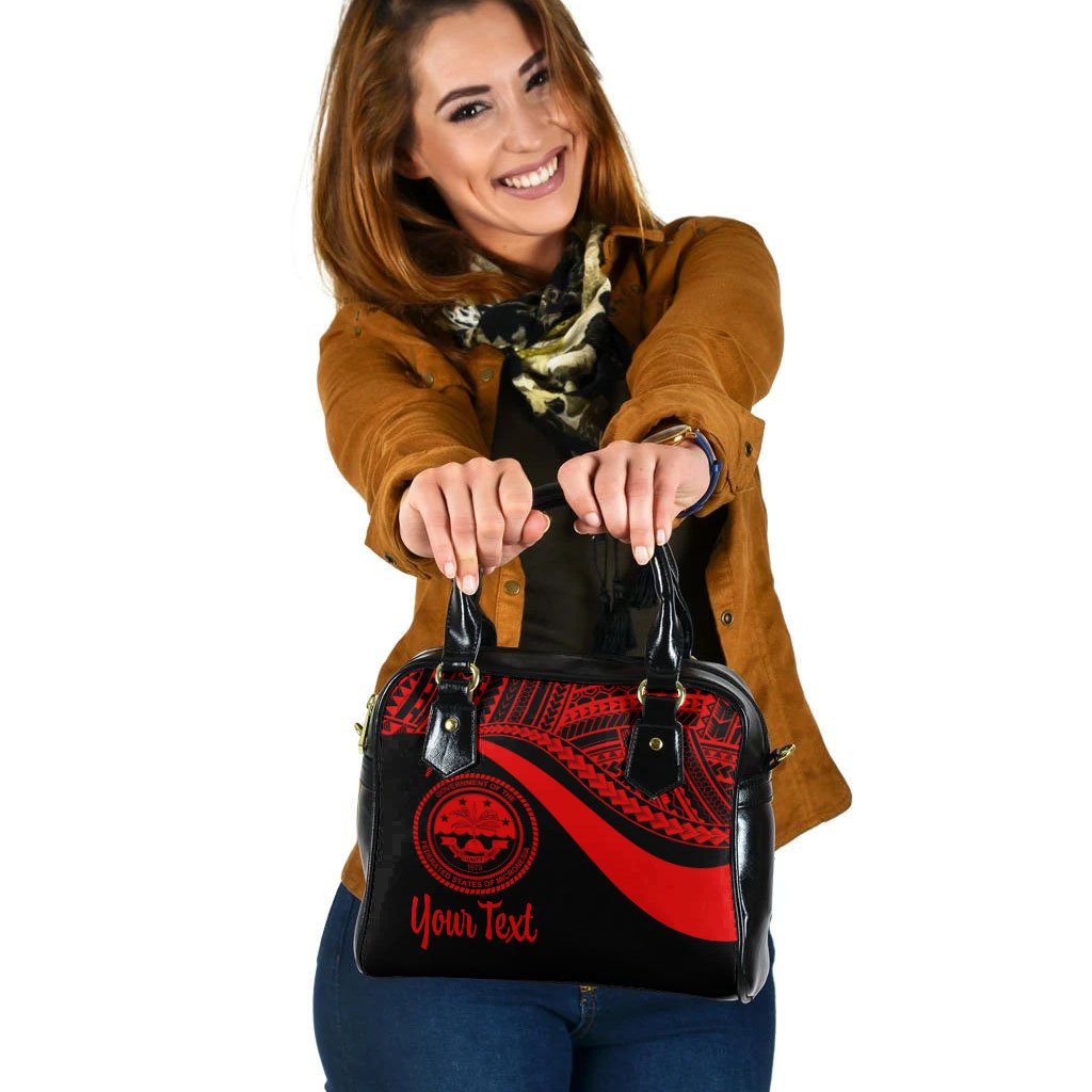 Federated States of Micronesia Custom Personalised Shoulder Handbag - Red Polynesian Tentacle Tribal Pattern One Size Red - Polynesian Pride