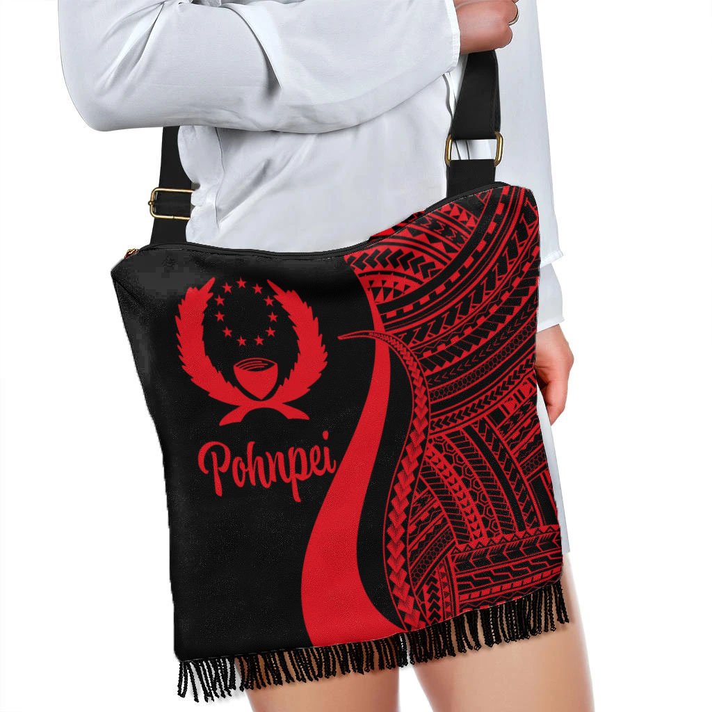 Pohnpei Boho Handbag - Red Polynesian Tentacle Tribal Pattern - Polynesian Pride