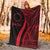 Cook Islands Custom Personalised Premium Blanket - Red Polynesian Tentacle Tribal Pattern - Polynesian Pride