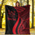 Fiji Custom Personalised Premium Blanket - Red Polynesian Tentacle Tribal Pattern Crest - Polynesian Pride
