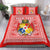 (Custom Personalised) Tonga Pattern Bedding Set Coat of Arms - Red and White LT4 - Polynesian Pride