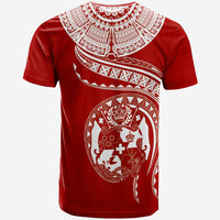 Custom (TOKO ofA) Tonga Polynesian T Shirt Tonga Waves Red 02 LT13 - Polynesian Pride