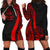 Marshall Islands Women's Hoodie Dress - Red Polynesian Tentacle Tribal Pattern Crest Red - Polynesian Pride