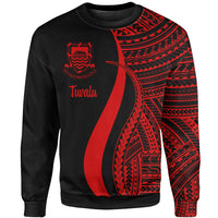 Tuvalu Sweatshirt - Red Polynesian Tentacle Tribal Pattern Unisex Red - Polynesian Pride
