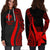 Wallis and Futuna Women's Hoodie Dress - Red Polynesian Tentacle Tribal Pattern - Polynesian Pride