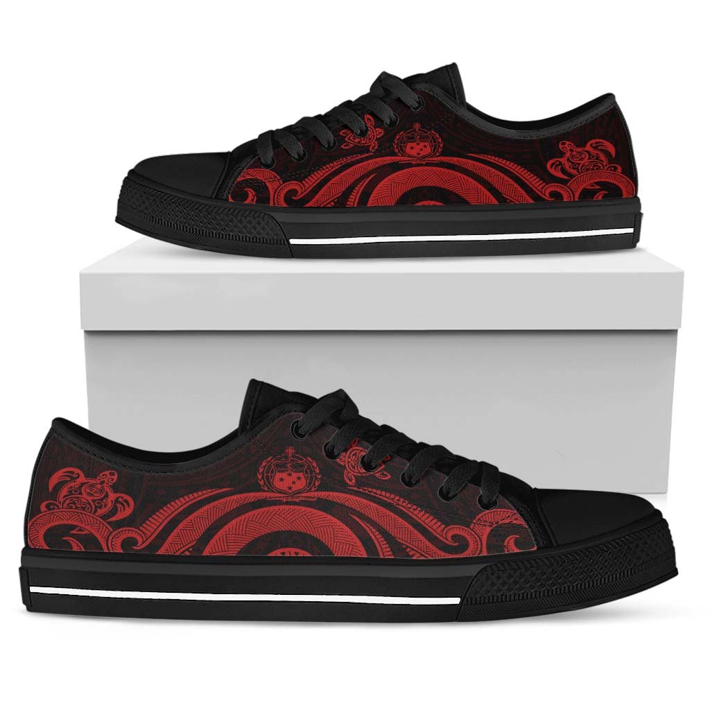 Samoa Low Top Canvas Shoes - Red Tentacle Turtle - Polynesian Pride