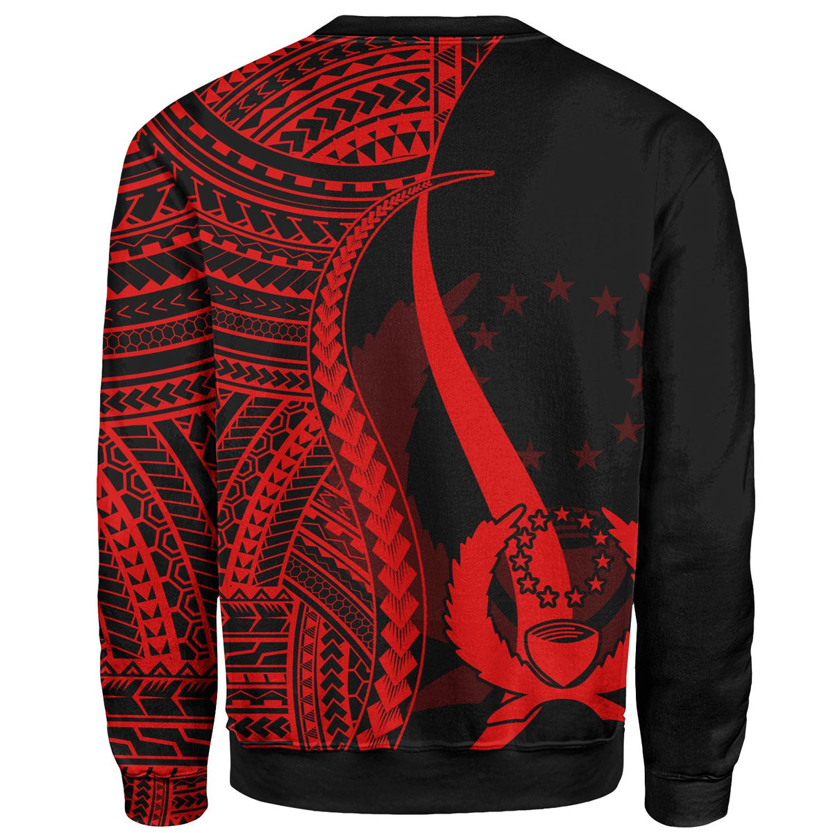 Pohnpei Sweatshirt - Red Polynesian Tentacle Tribal Pattern - Polynesian Pride