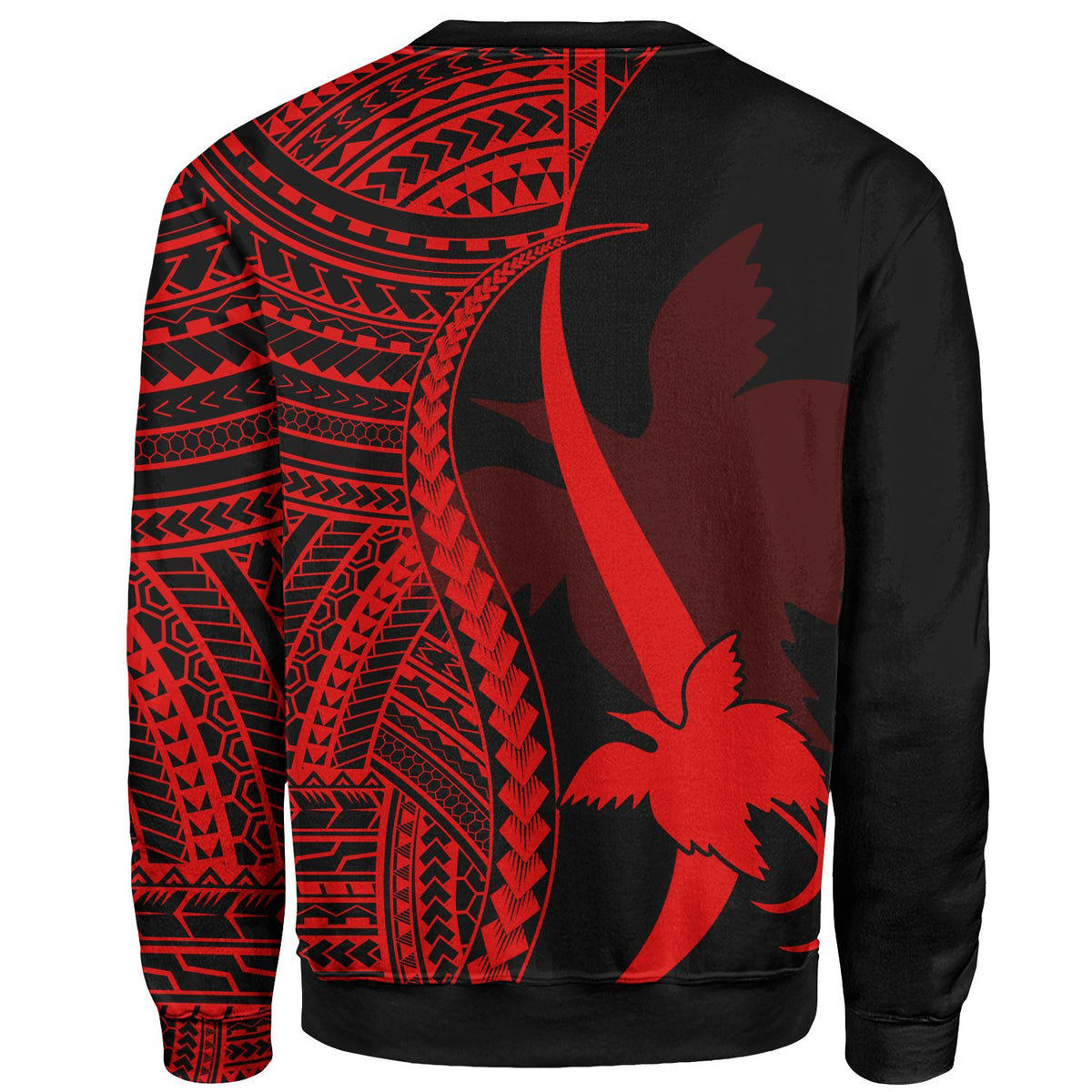 Papua New Guinea Custom Personalised Sweatshirt - Red Polynesian Tentacle Tribal Pattern - Polynesian Pride