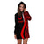 Pohnpei Women's Hoodie Dress - Red Polynesian Tentacle Tribal Pattern - Polynesian Pride