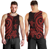 Niue Men's Tank Top - Red Tentacle Turtle - Polynesian Pride