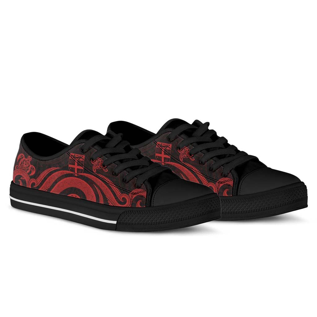 Fiji Low Top Canvas Shoes - Red Tentacle Turtle - Polynesian Pride
