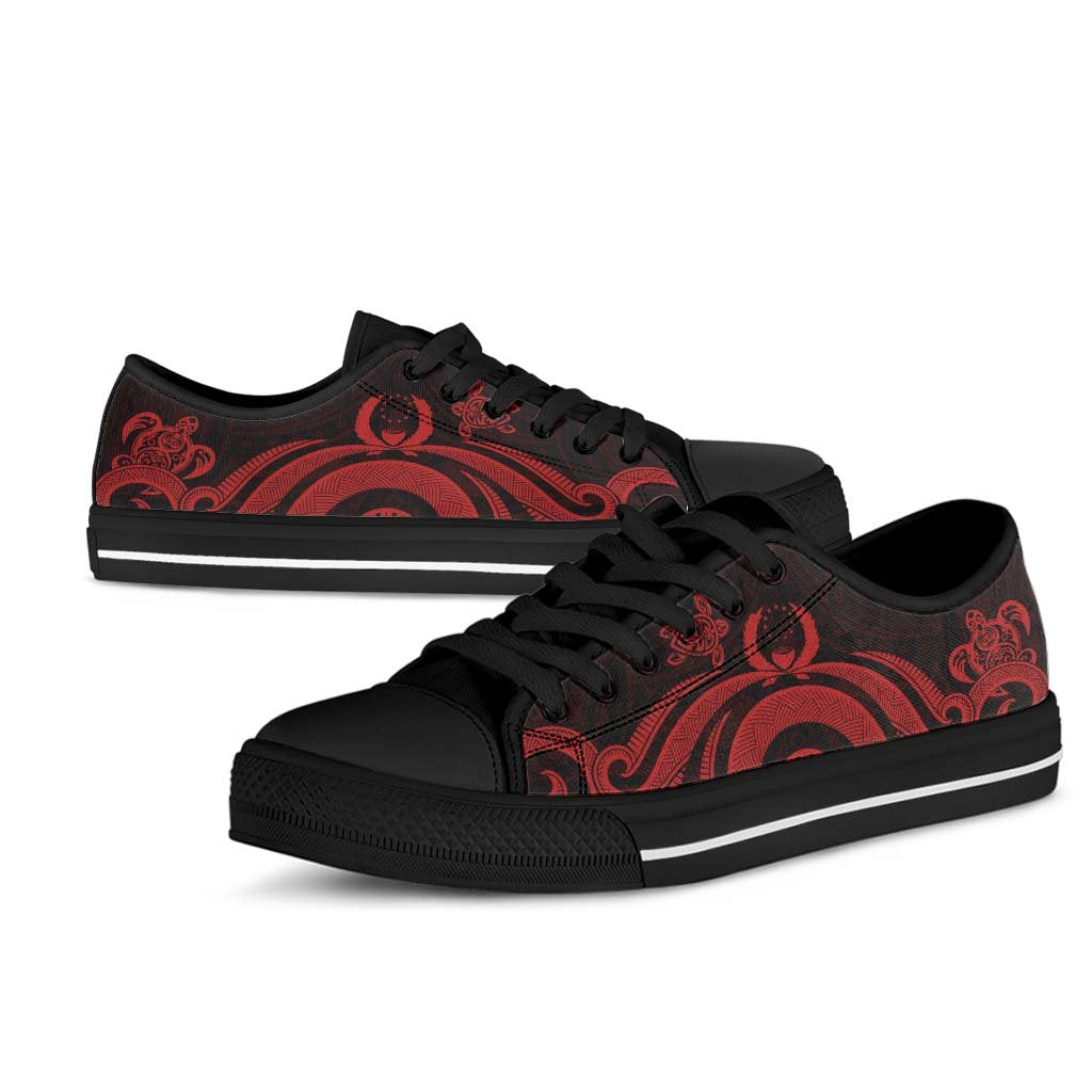 Pohnpei Low Top Canvas Shoes - Red Tentacle Turtle - Polynesian Pride