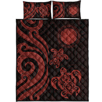 Northern Mariana Islands Quilt Bed Set - Red Tentacle Turtle - Polynesian Pride