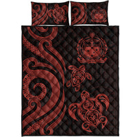 Samoa Quilt Bed Set - Red Tentacle Turtle - Polynesian Pride