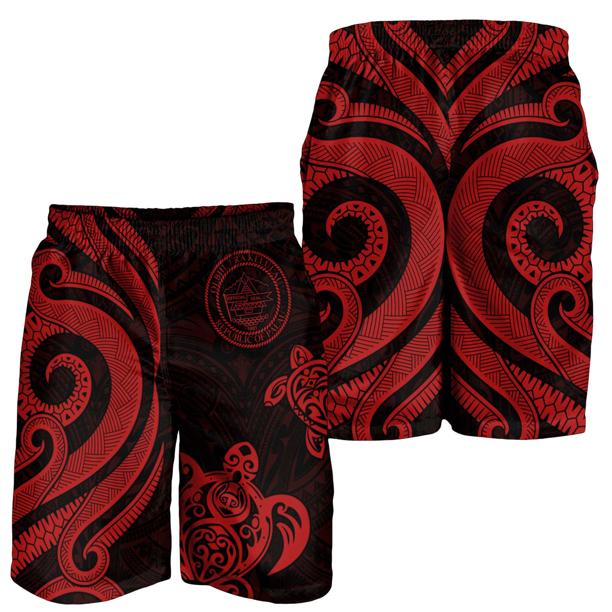 Palau Men's Short - Red Tentacle Turtle - Polynesian Pride
