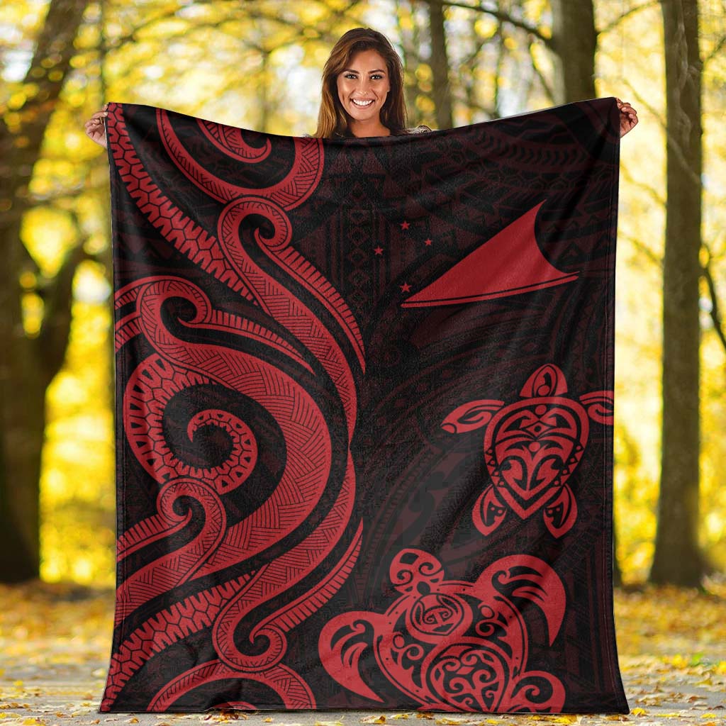 Tokelau Premium Blanket - Red Tentacle Turtle - Polynesian Pride