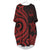 Marshall Islands Batwing Pocket Dress - Red Tentacle Turtle Crest Women Red - Polynesian Pride