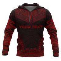 Tahiti Polynesian Chief Custom Hoodie Red Version - Polynesian Pride
