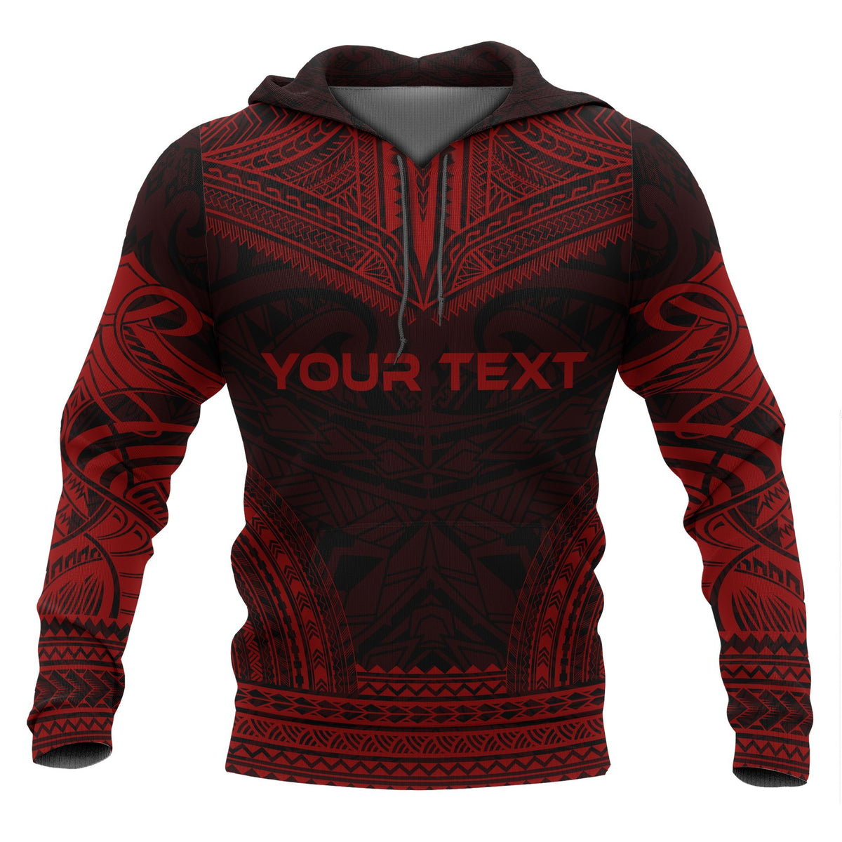 Guam Polynesian Chief Custom Hoodie Red Version - Polynesian Pride
