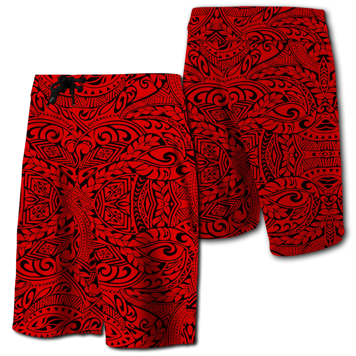 Hawaii Polynesian Culture Board Shorts Red Men Red - Polynesian Pride