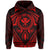 Polynesian Kakau Kanaka Turtle Map Hawaii Hoodie Circle Style Red - Polynesian Pride