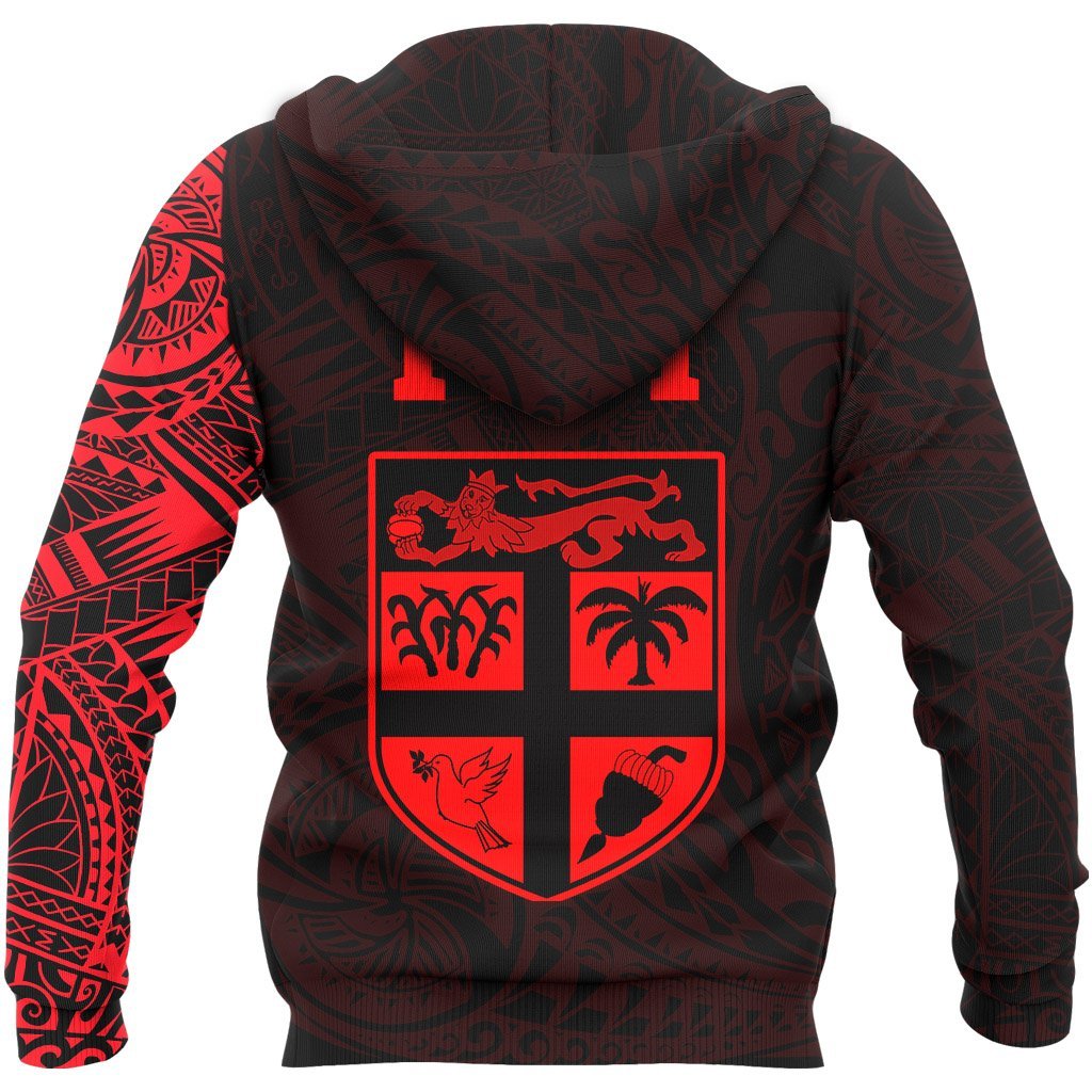 Fiji Hoodie Fiji Seal Polynesian Tattoo Style Red - Polynesian Pride