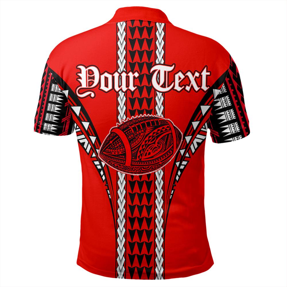 Custom Hawaii Polo Shirt Red Football Polo Shirt - Polynesian Pride