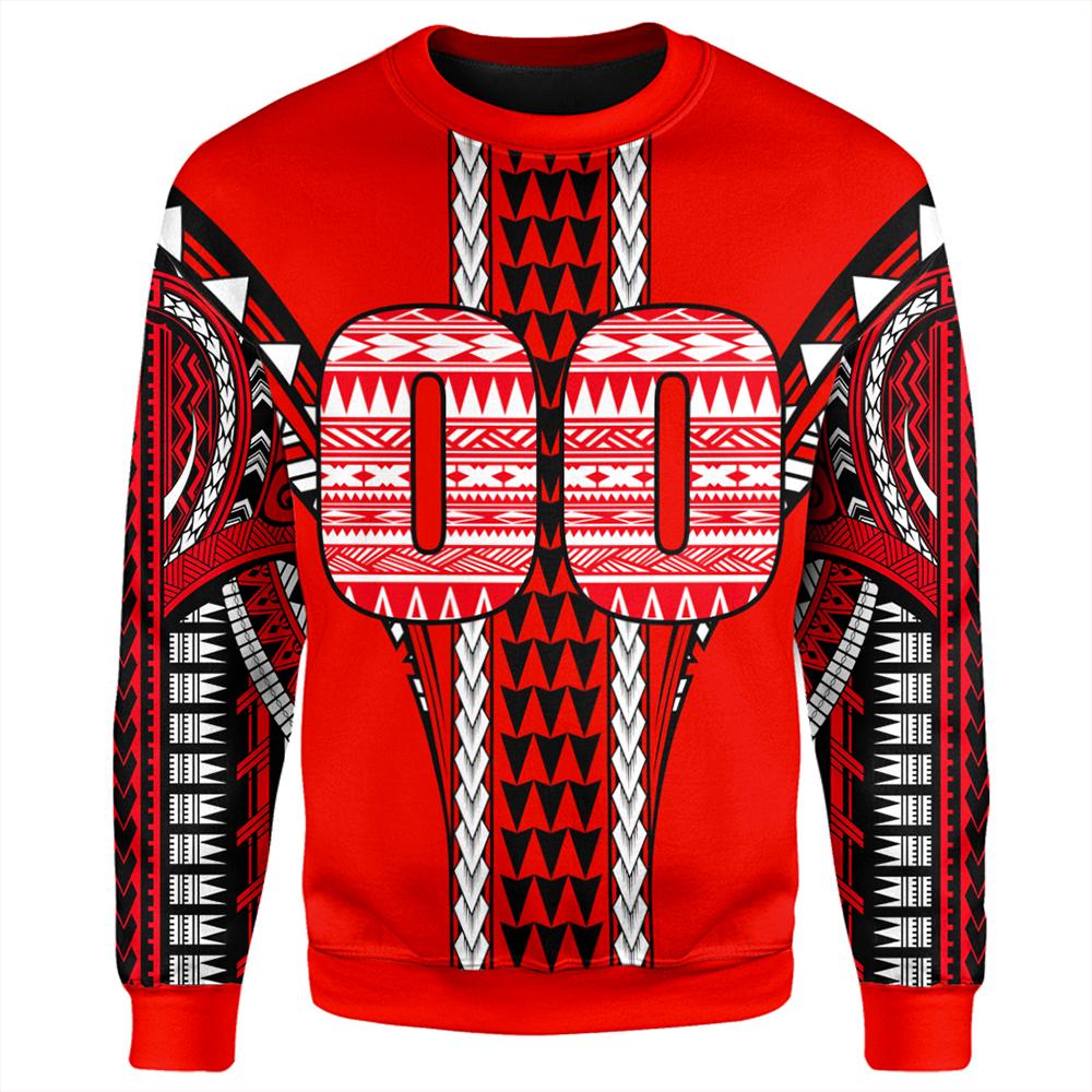 (Personalised) Hawaii - Red Football Sweatshirt - AH - Polynesian Pride