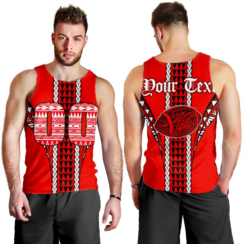 (Personalised) Hawaii Men's Tank Top - Red Football Tank Top AH - Polynesian Pride