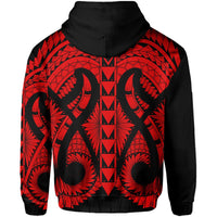 Hawaii Polynesian Zip Hoodie In My Heart Ryan Style Red - Polynesian Pride