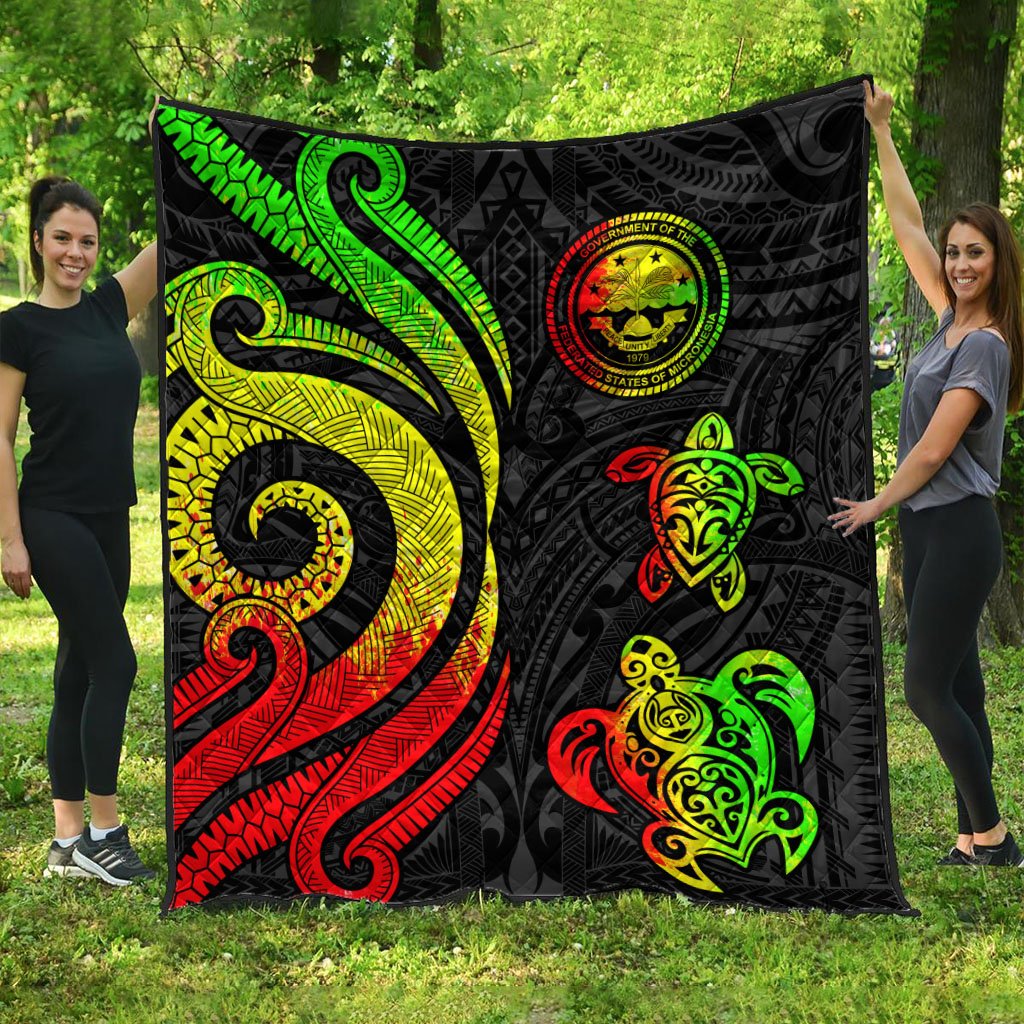 Federated States of Micronesia Premium Quilt - Reggae Tentacle Turtle - Polynesian Pride