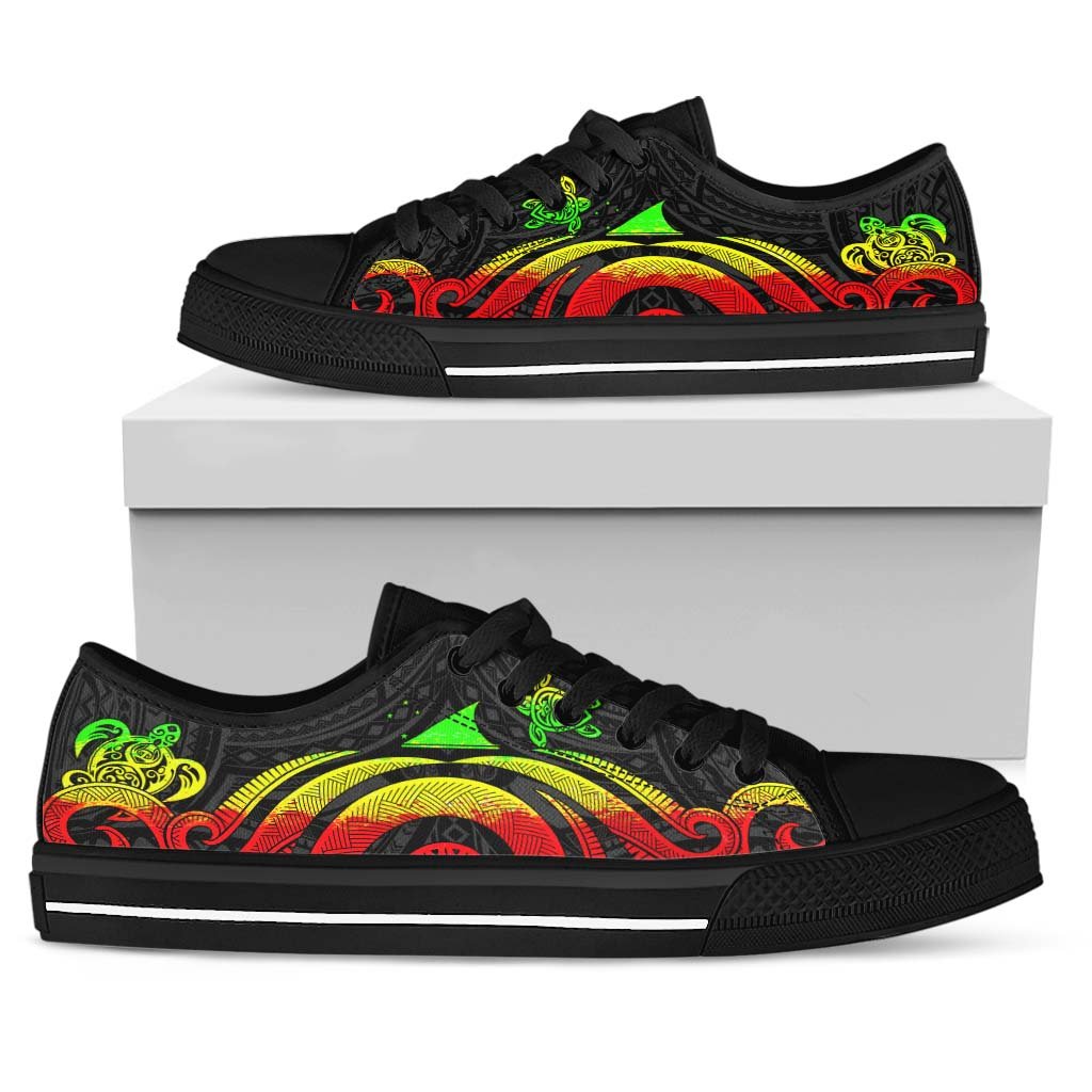 Tokelau Low Top Canvas Shoes - Reggae Tentacle Turtle - Polynesian Pride