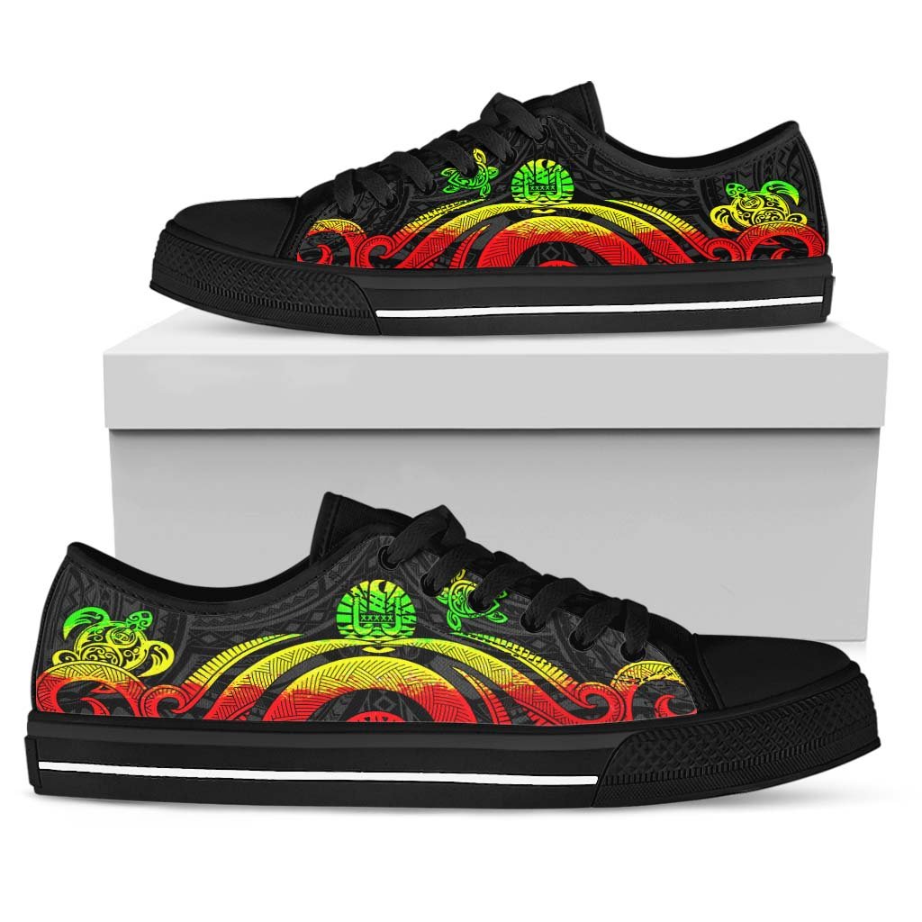 Tahiti Low Top Canvas Shoes - Reggae Tentacle Turtle - Polynesian Pride