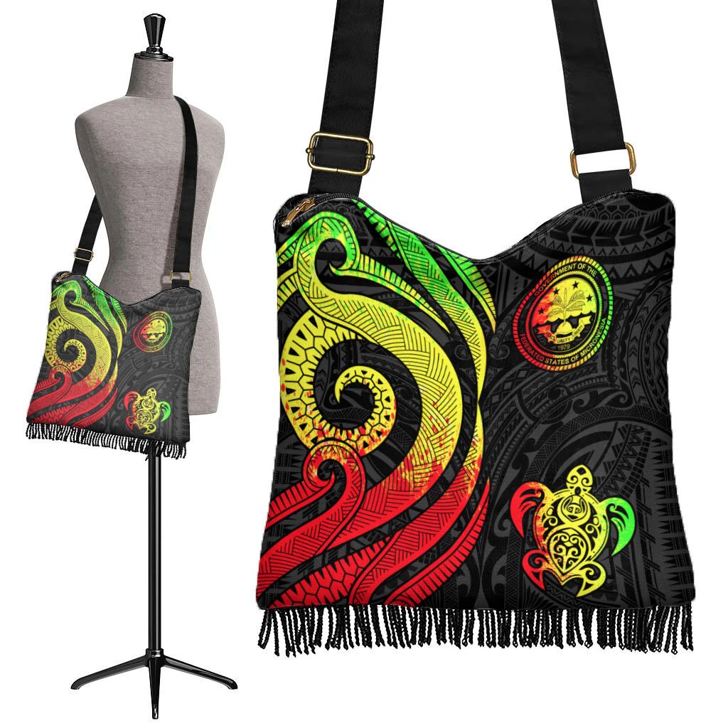 Federated States of Micronesia Boho Handbag - Reggae Tentacle Turtle - Polynesian Pride