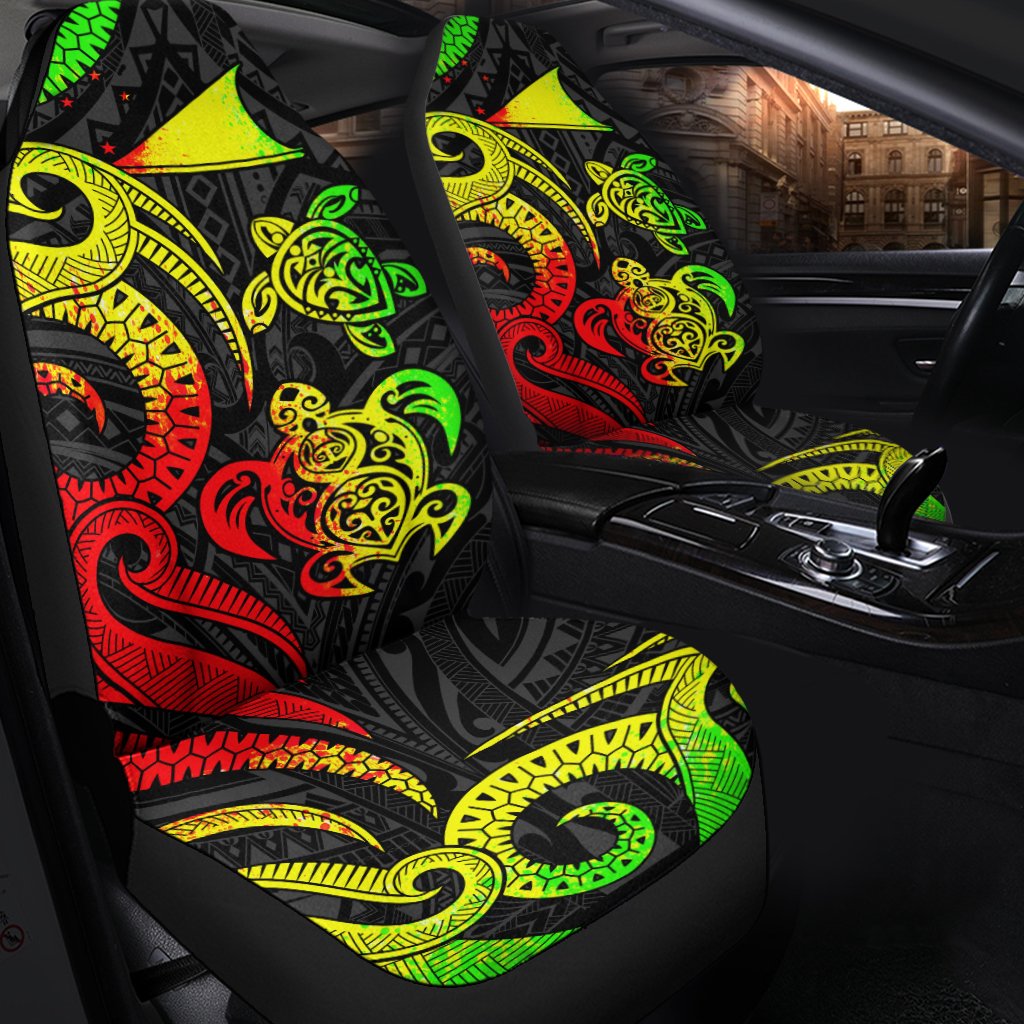 Tokelau Car Seat Covers - Reggae Tentacle Turtle - Polynesian Pride